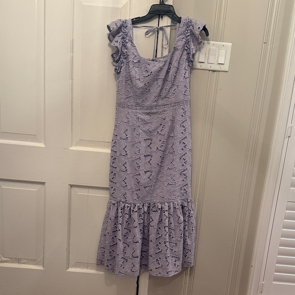 Lavender Lace Ruffle Hem Women's Dress